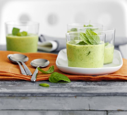 A lovely light blend with goat's yogurt for a nice tangy finish - serve with ice cubes as a refreshing summer starter