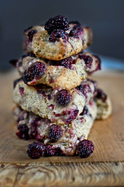 Blackberry Sourdough Scones with Lemony Glaze