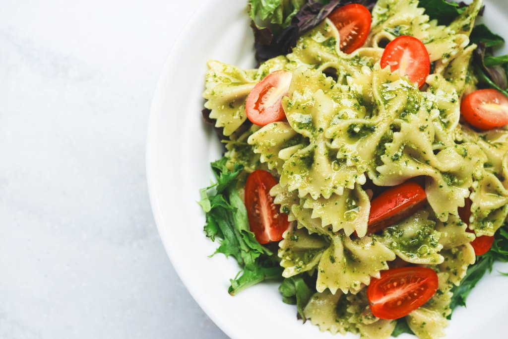 Delicious Vegan Pasta With Sweet Tomato And Pesto
