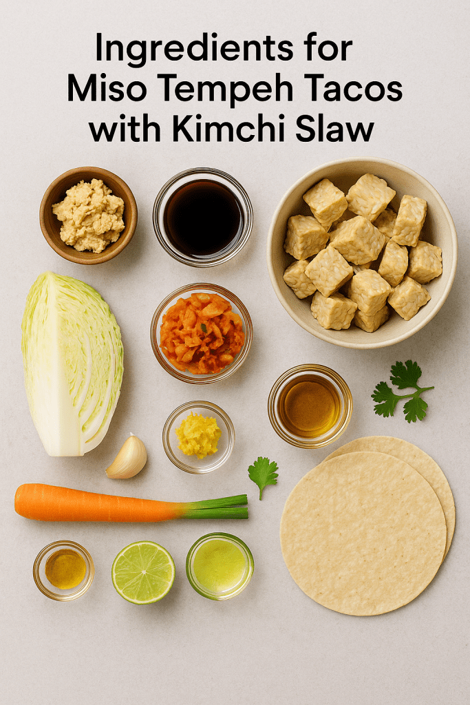 Miso Tempeh Tacos with Kimchi Slaw 